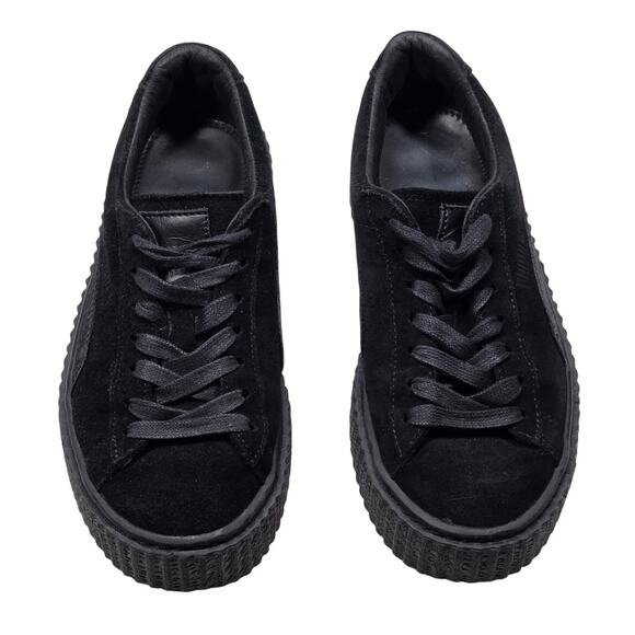 Puma Black Suede Platform Creeper Sneakers Women’s Size 6 - Picture 2 of 13